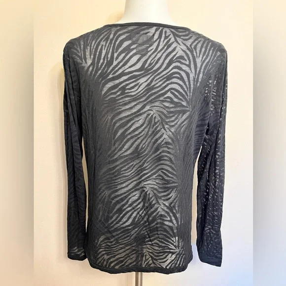 NFL Team Apparel Women’s Chicago Bears Rhinestone V-Neck Sheer LS Top, Sz XL - Picture 4 of 5